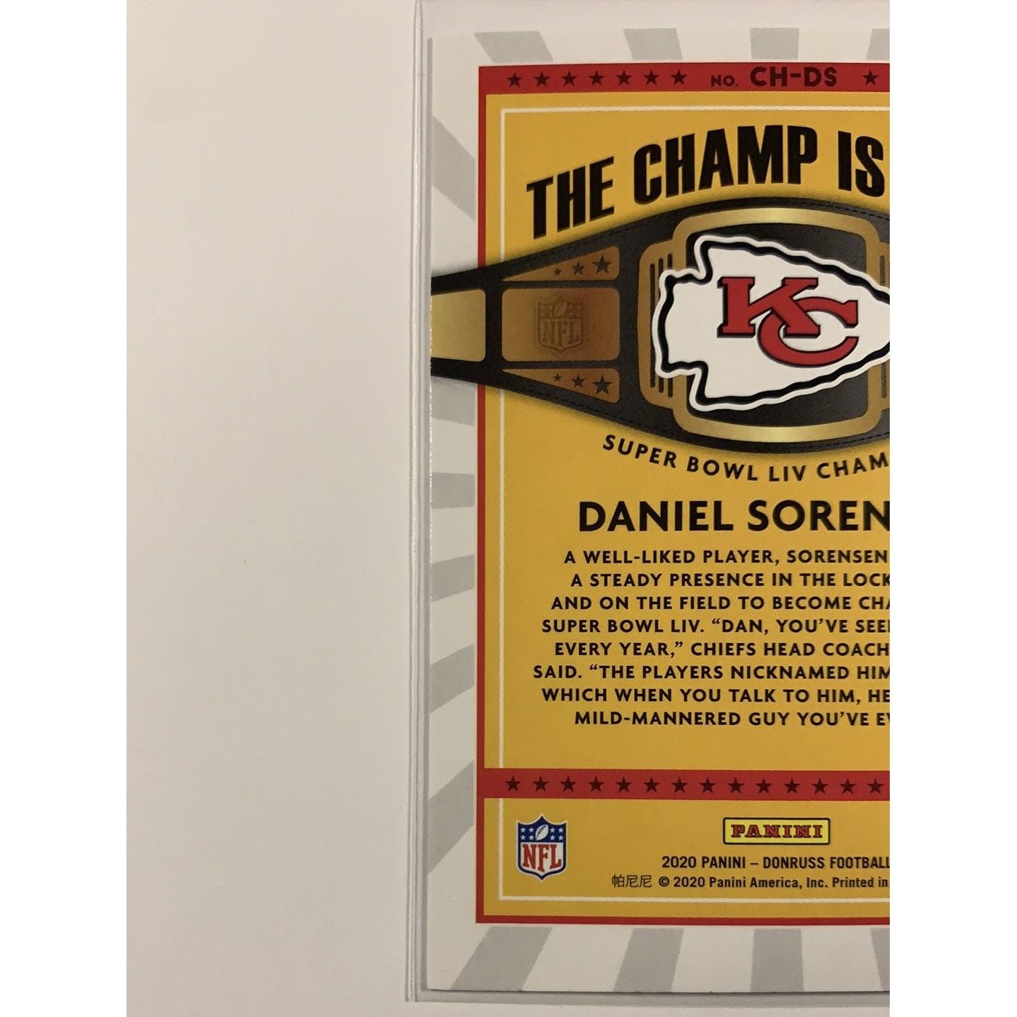 2020 Donruss Daniel Sorensen The Champ Is Here | Local Legends Cards & Collectibles