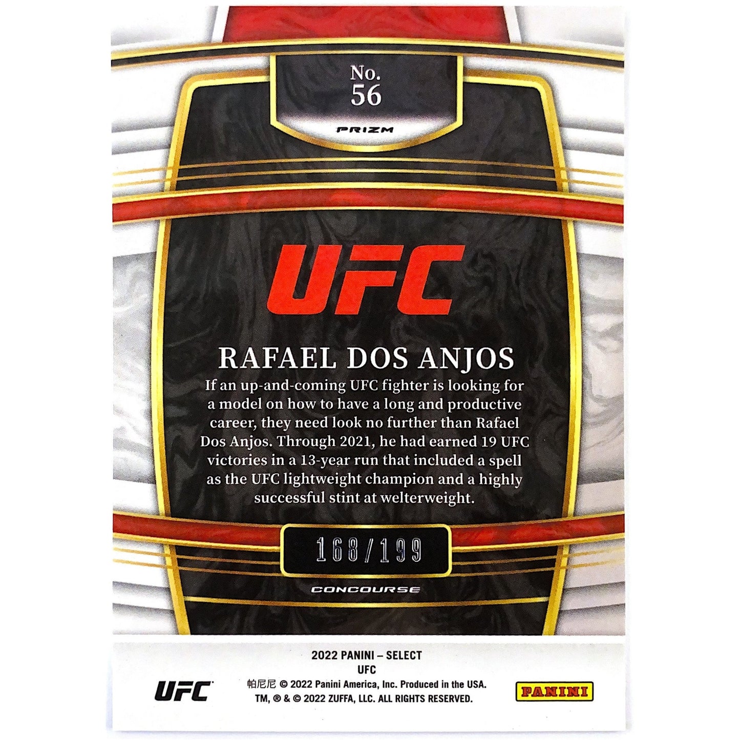 2022 Select Rafael Dos Anjos Blue Prizm /199