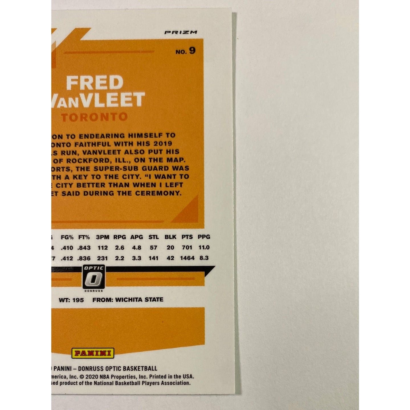 2019-20 Donruss Optic Fred VanVleet Silver Wave Prizm