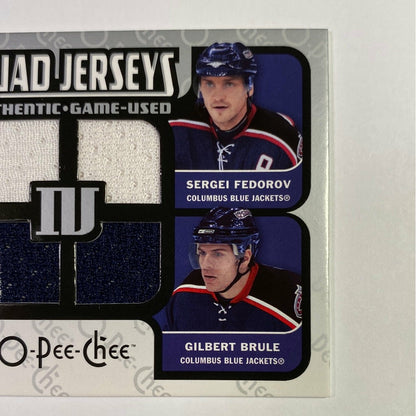 2007-08 O-Pee-Chee Nash / Fedorov / Brule / Leclaire Quad Jerseys Patch