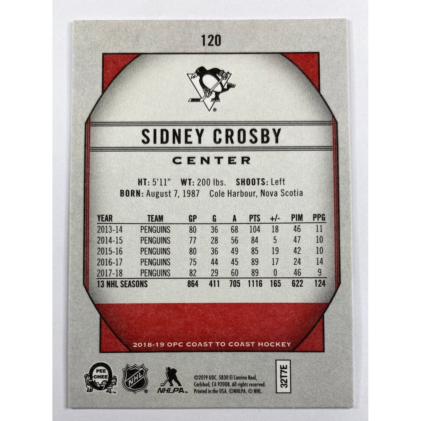 2018-19 O-Pee-Chee Sidney Crosby Coast To Coast | Local Legends Cards & Collectibles