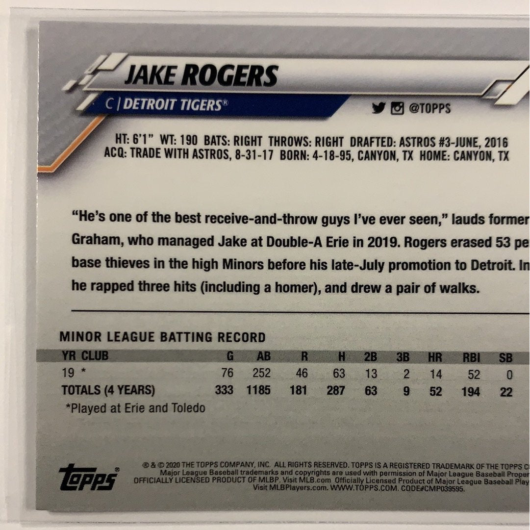 2020 Topps Chrome Jake Rogers RC | Local Legends Cards & Collectibles