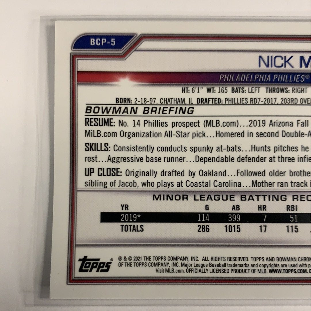 2021 Bowman 1st Chrome Nick Maton BCP-5 Local Legends Cards & Collectibles