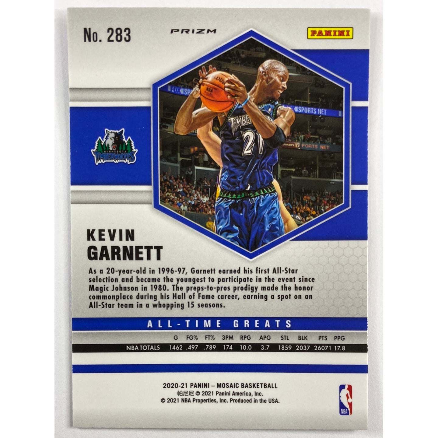 2020-21 Mosaic Kevin Garnett Pink Camo Prizm | Local Legends Cards & Collectibles
