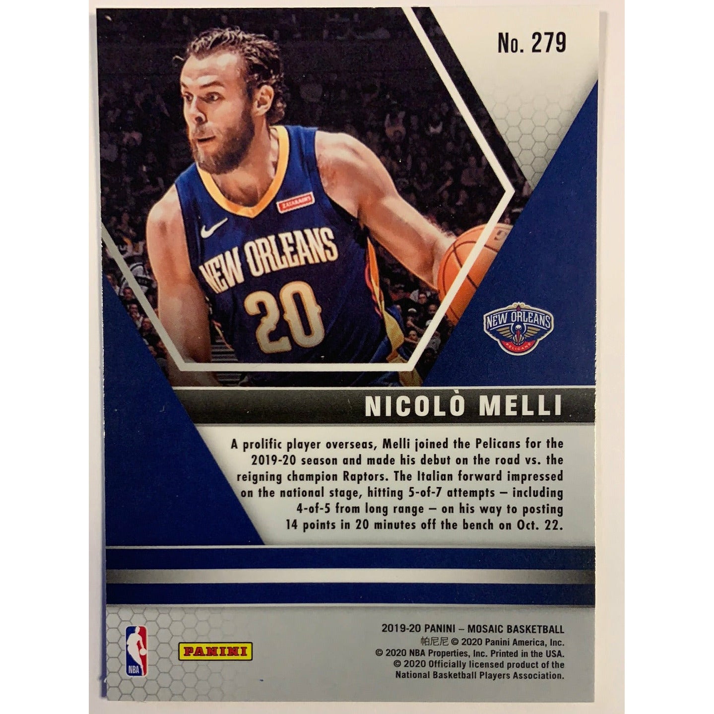 2019-20 Mosaic NBA Debut Nicolo Melli RC