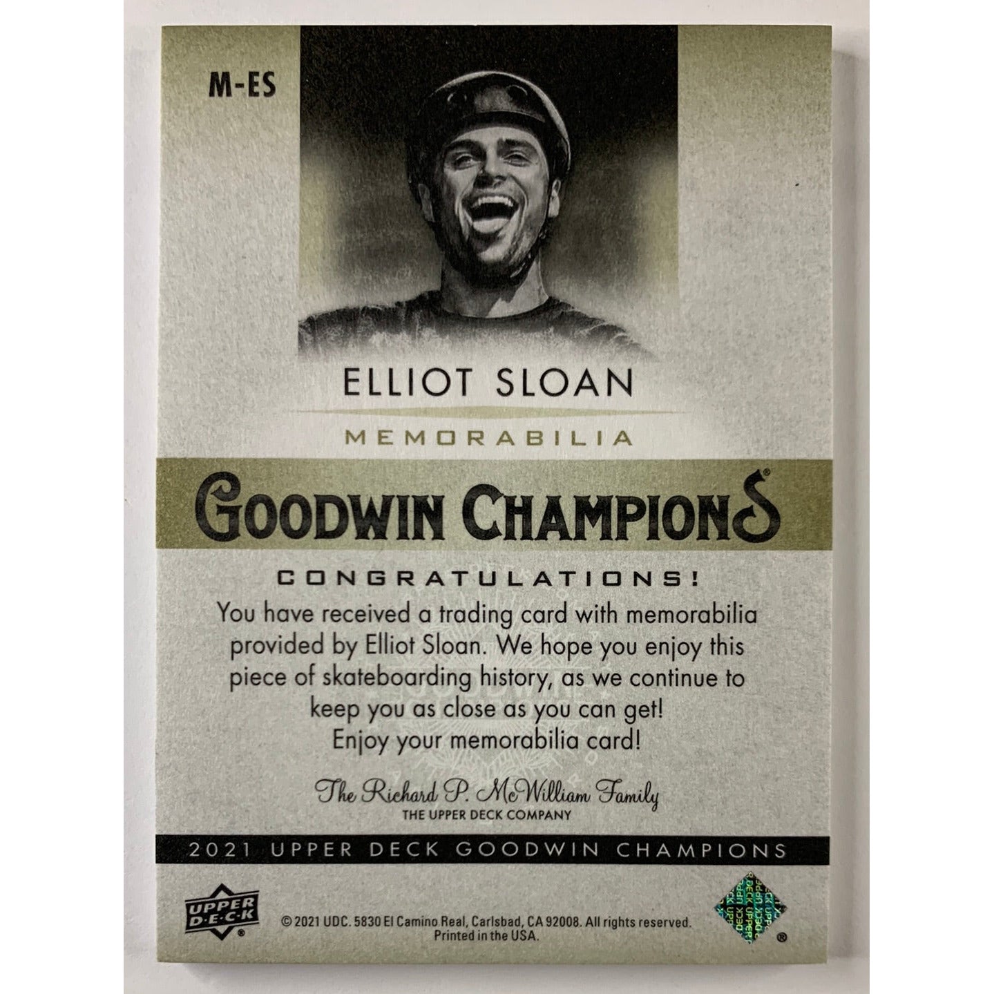 2021 Goodwin Elliot Sloan Memorabilia /65