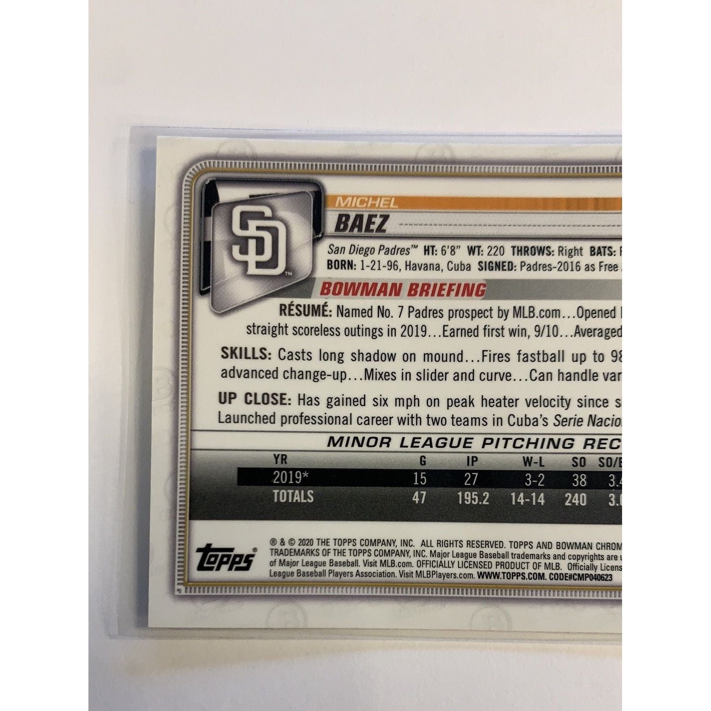 2020 Bowman Chrome Michel Baez RC | Local Legends Cards & Collectibles