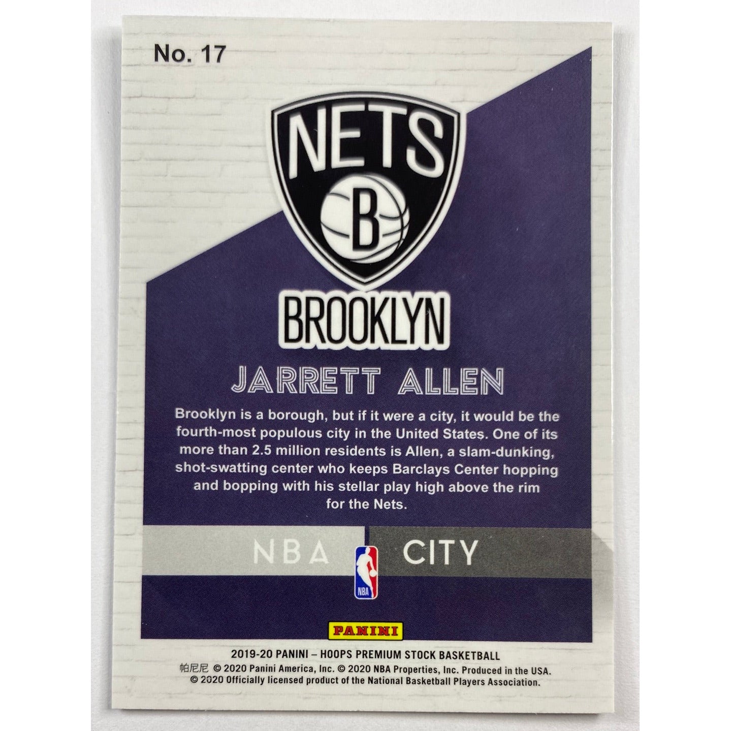 2019-20 Hoops Premium Stock Jarrett Allen NBA City