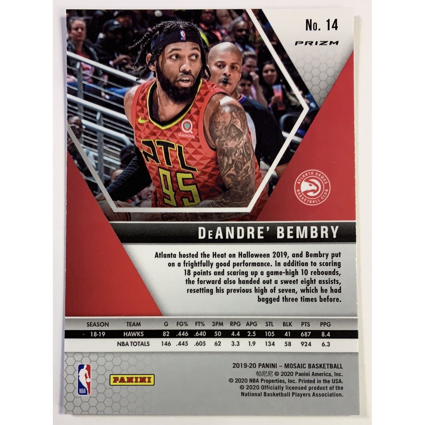 2019-20 Mosaic DeAndre Bembry Blue Reactive Prizm  Local Legends Cards & Collectibles