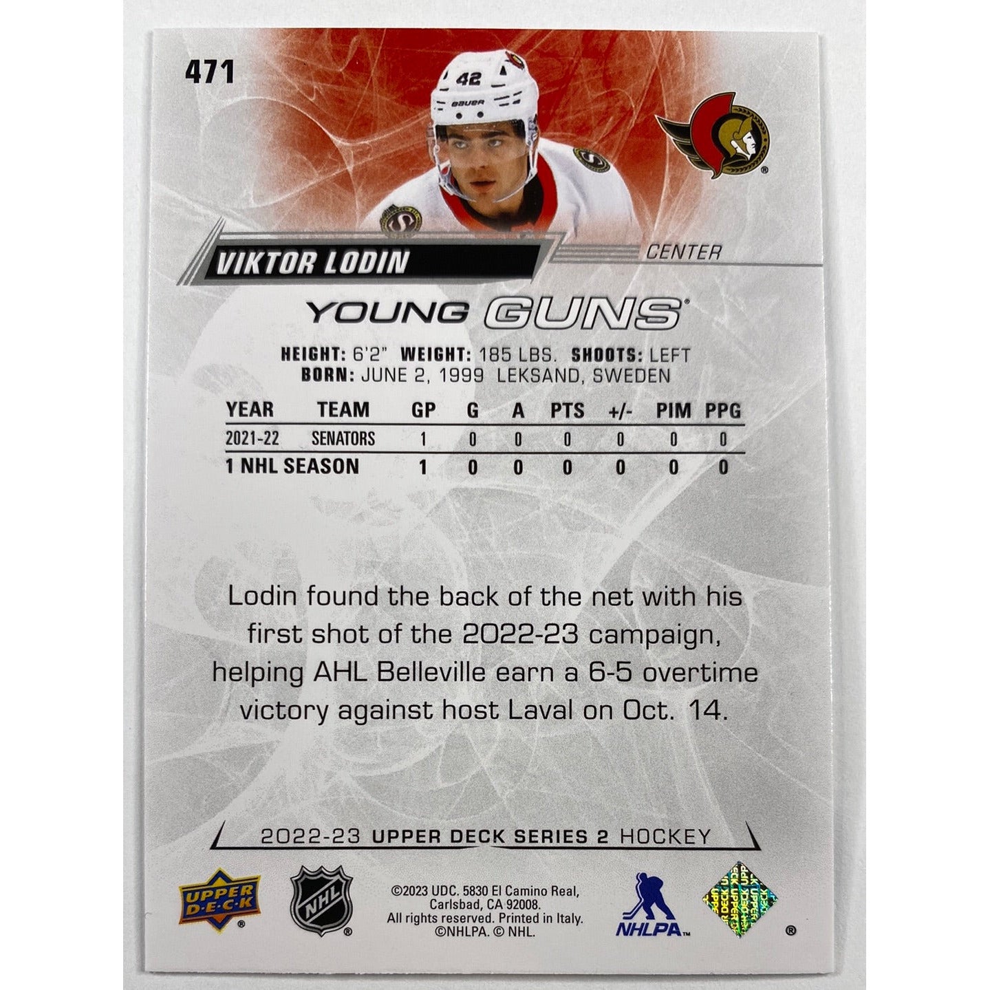2022-23 Series 2 Viktor Lodin Young Guns | Local Legends Cards & Collectibles