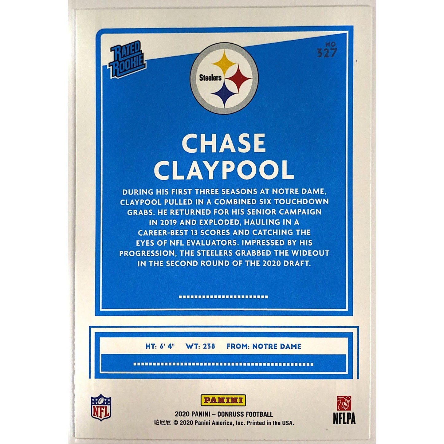 2020 Donruss Chase Claypool Rated Rookie | Local Legends Cards & Collectibles