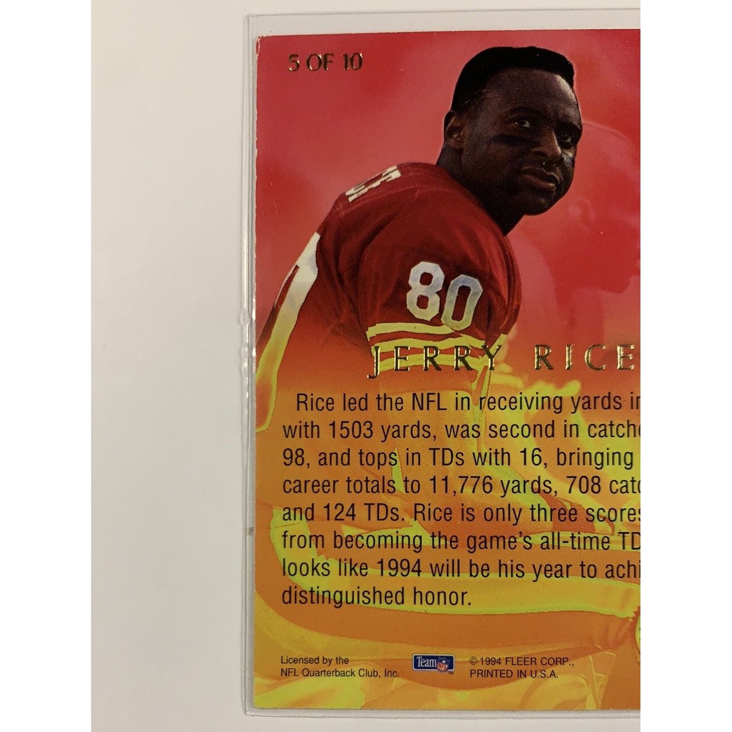 1994 Fleer Ultra Jerry Rice Achievement Award | Local Legends Cards & Collectibles