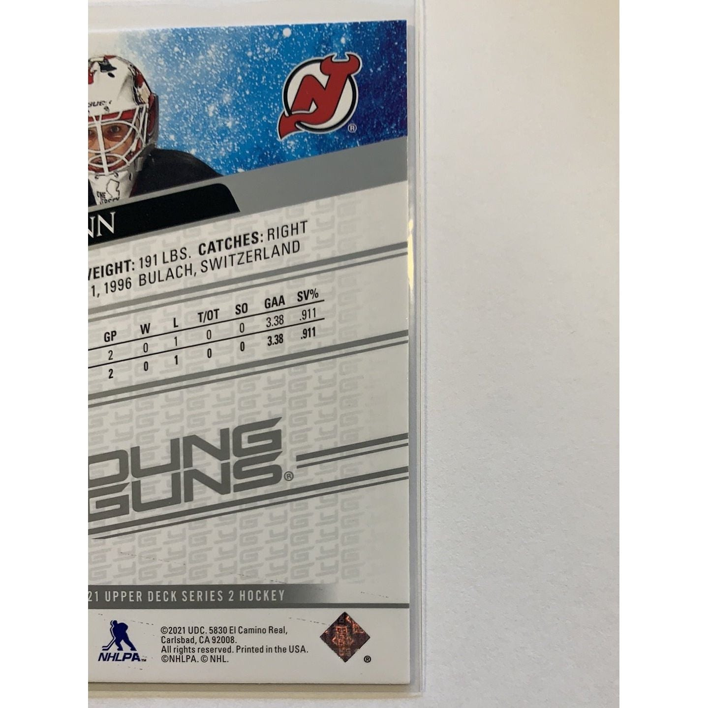 2020-21 Upper Deck Series 2 Gilles Senn Young Guns DAMAGED  Local Legends Cards & Collectibles