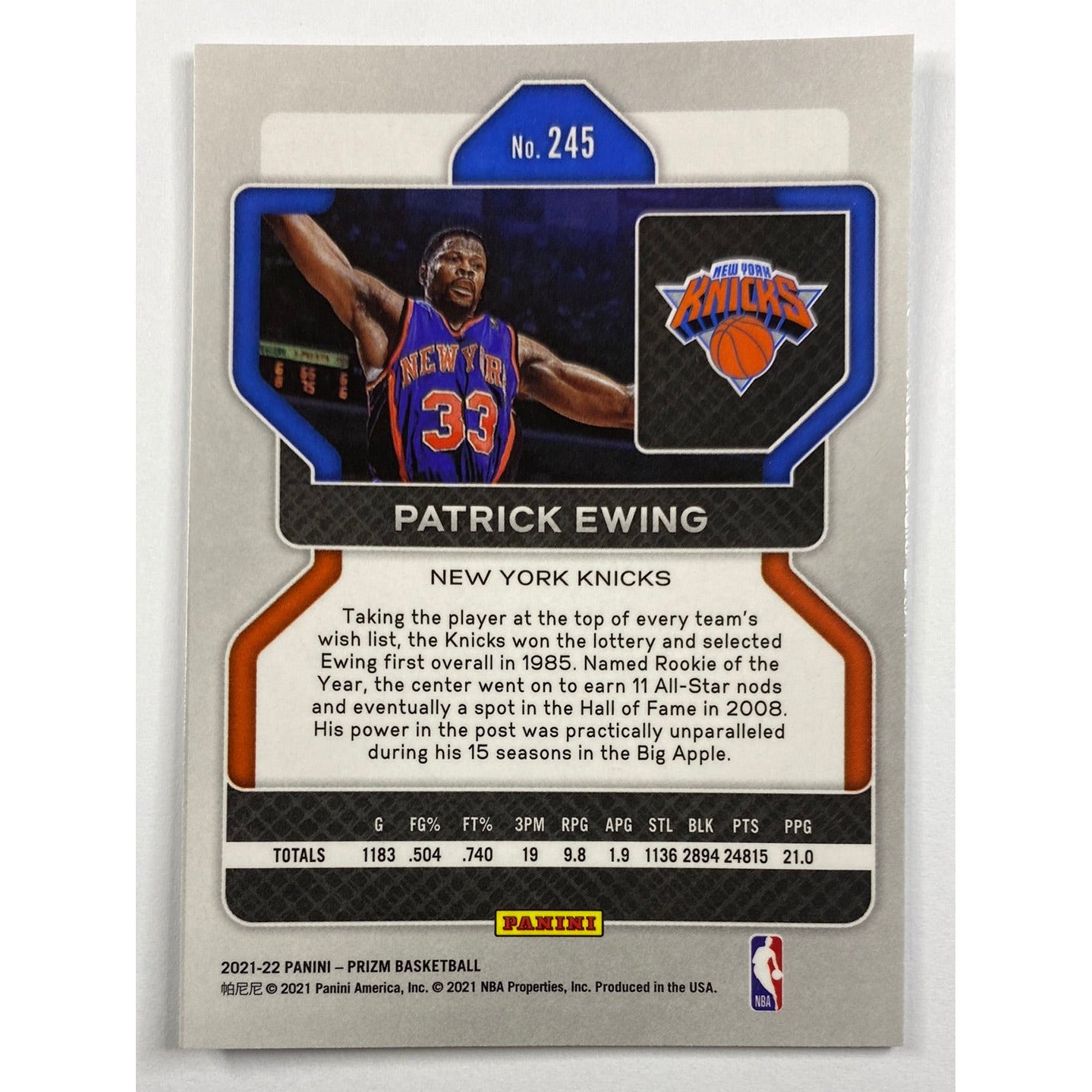 2021-22 Panini Prizm Patrick Ewing | Local Legends Cards & Collectibles