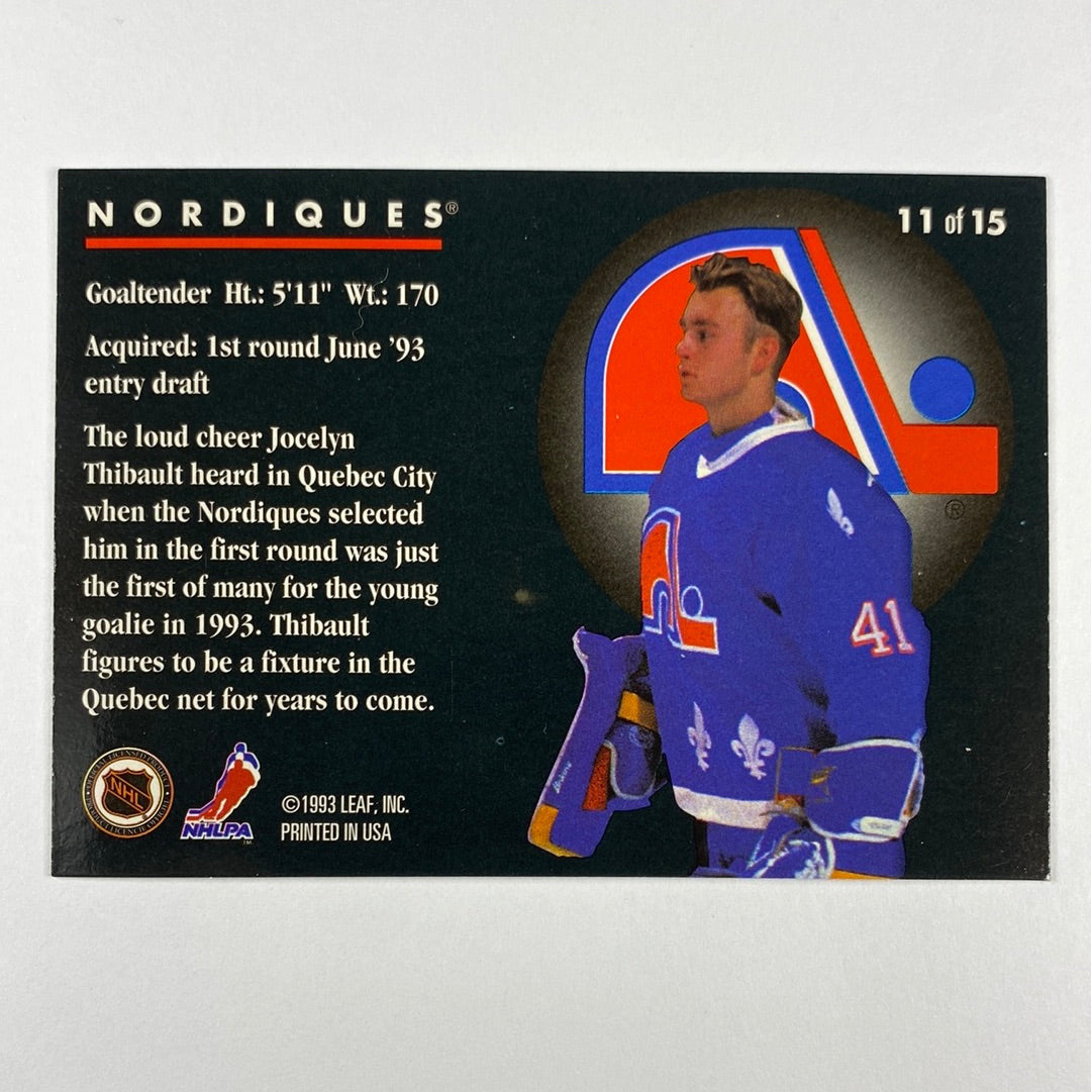 1993-94 Leaf Donruss Jocelyn Thibault Rated Rookie | Local Legends Cards & Collectibles
