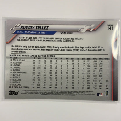  2020 Topps Chrome Rowdy Téllez Base #141  Local Legends Cards & Collectibles