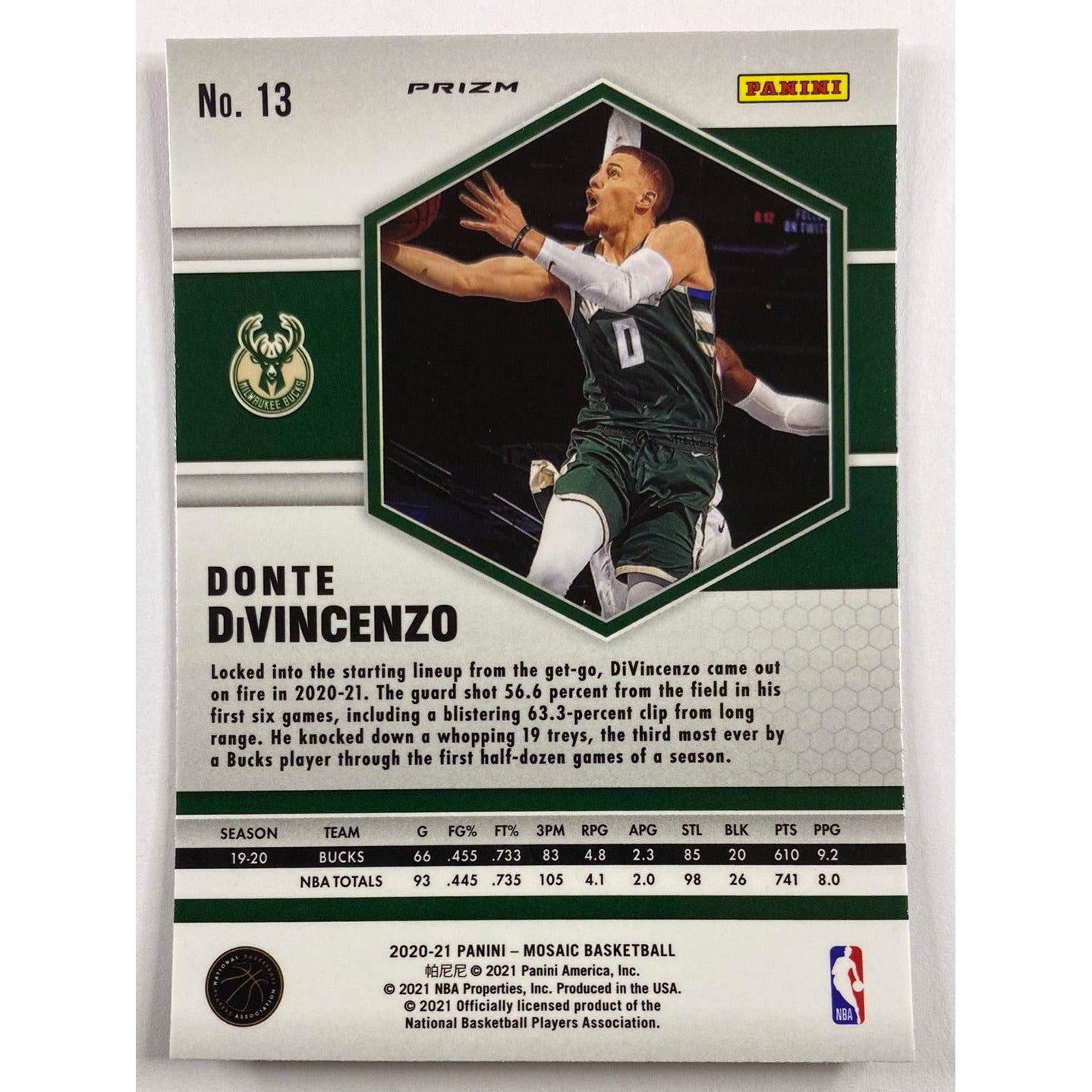 2020-21 Mosaic Donte Divincenzo Pink Mosaic Prizm | Local Legends Cards & Collectibles