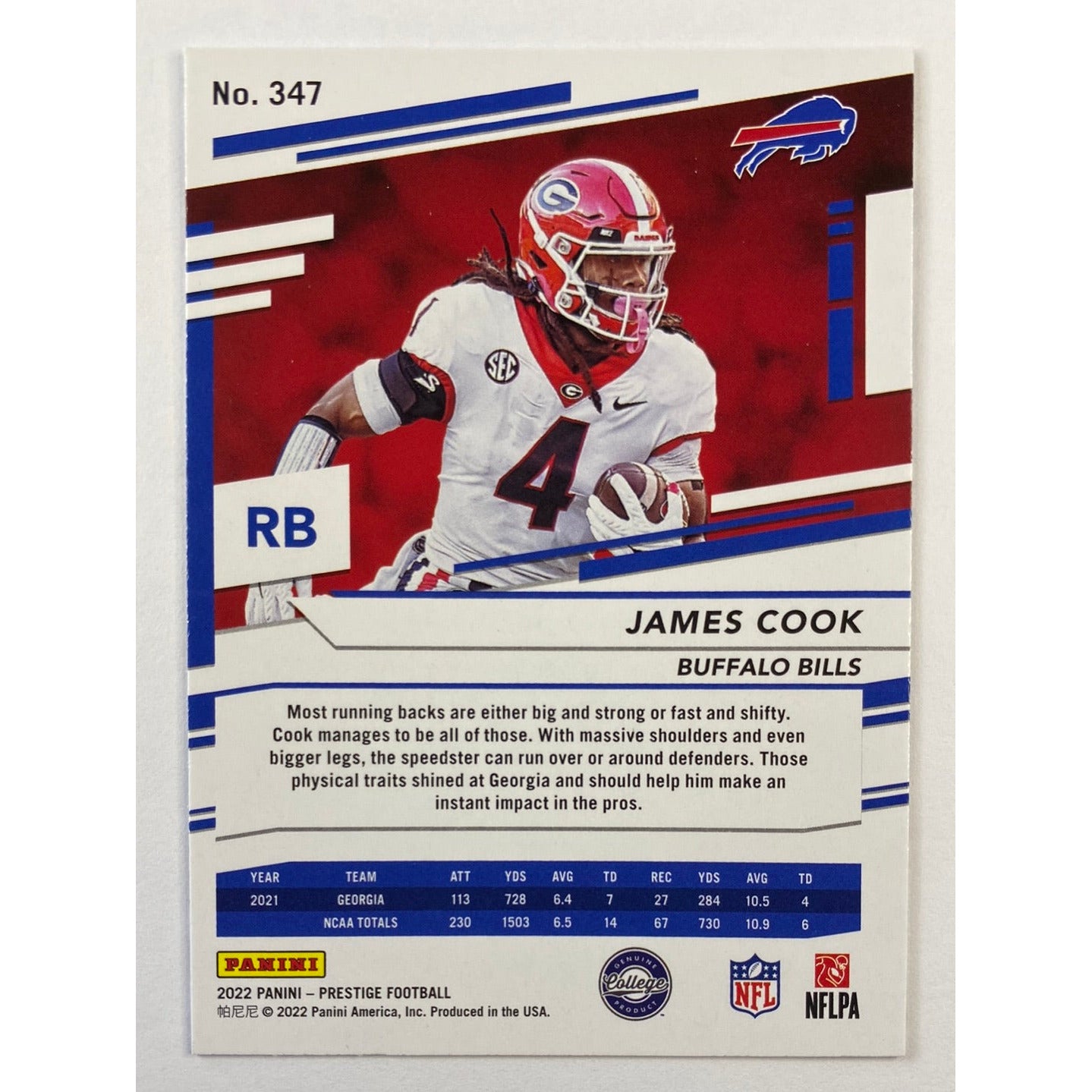 2022 Prestige James Cook RC | Local Legends Cards & Collectibles