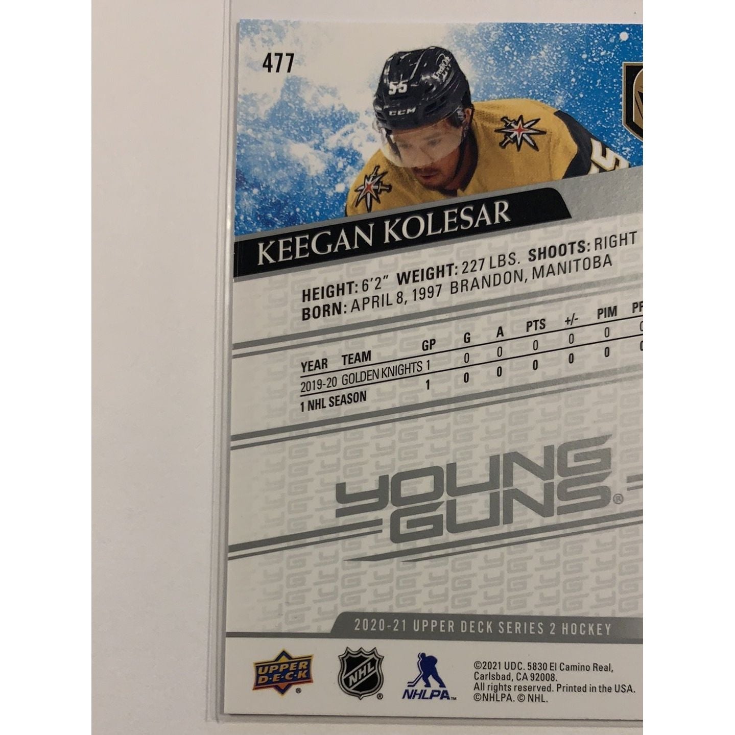 2020-21 Upper Deck Series 2 Keegan Kolesar Young Guns  Local Legends Cards & Collectibles