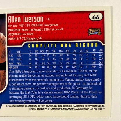 1999-00 Topps Chrome Allen Iverson