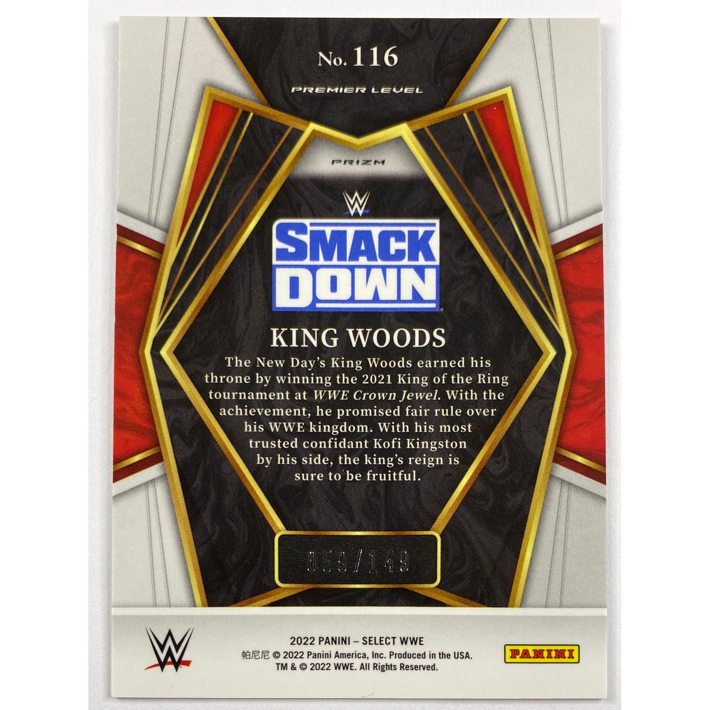 2022 Select King Woods Ruby Holo Prizm /149 | Local Legends Cards & Collectibles