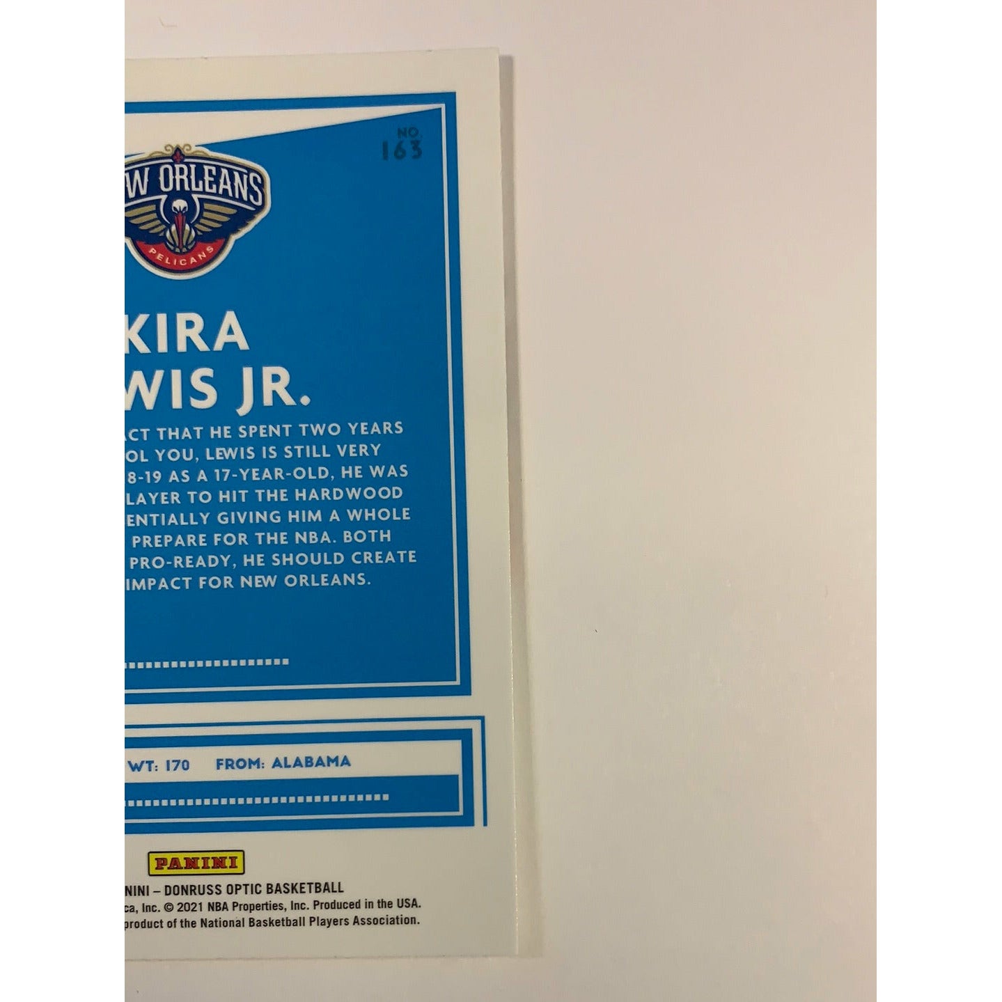2020-21 Donruss Optic Kira Lewis Jr Rated Rookie