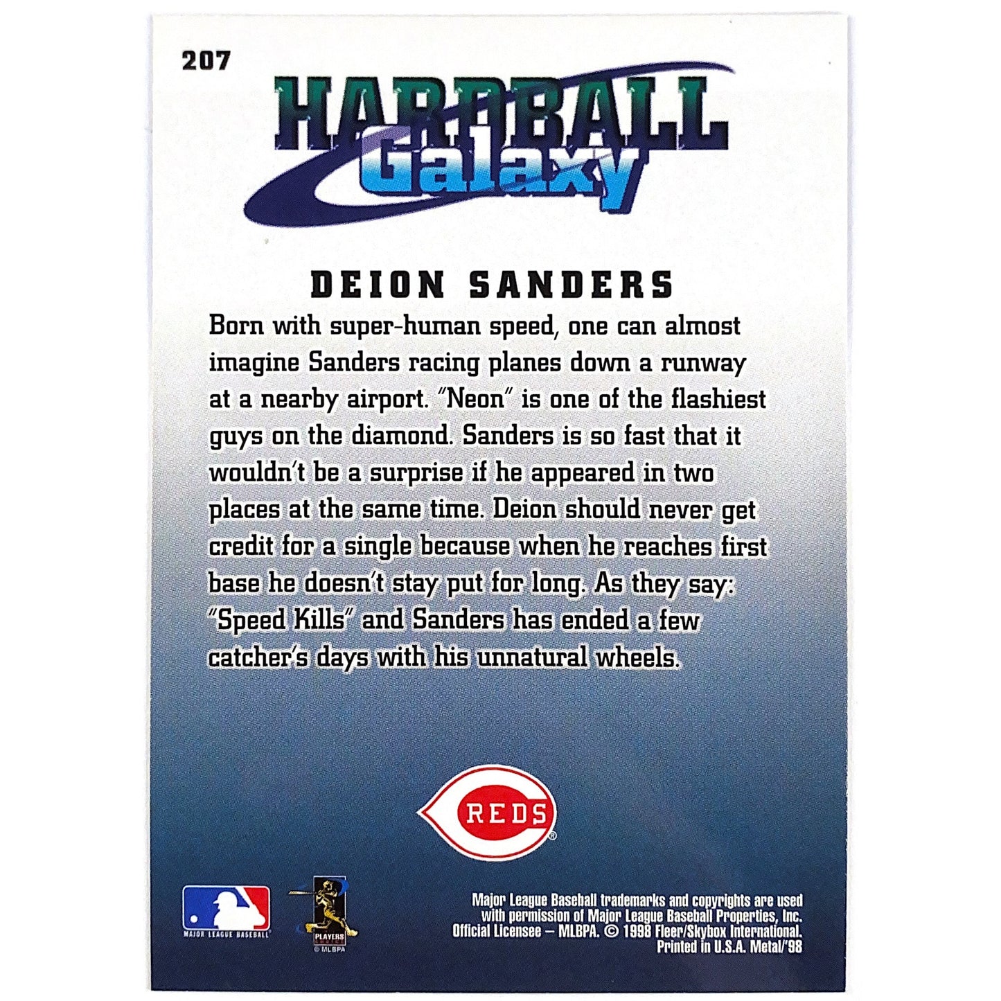 1998 Fleer Metal Universe Deion Sanders Hardball Galaxy Foil | Local Legends Cards & Collectibles