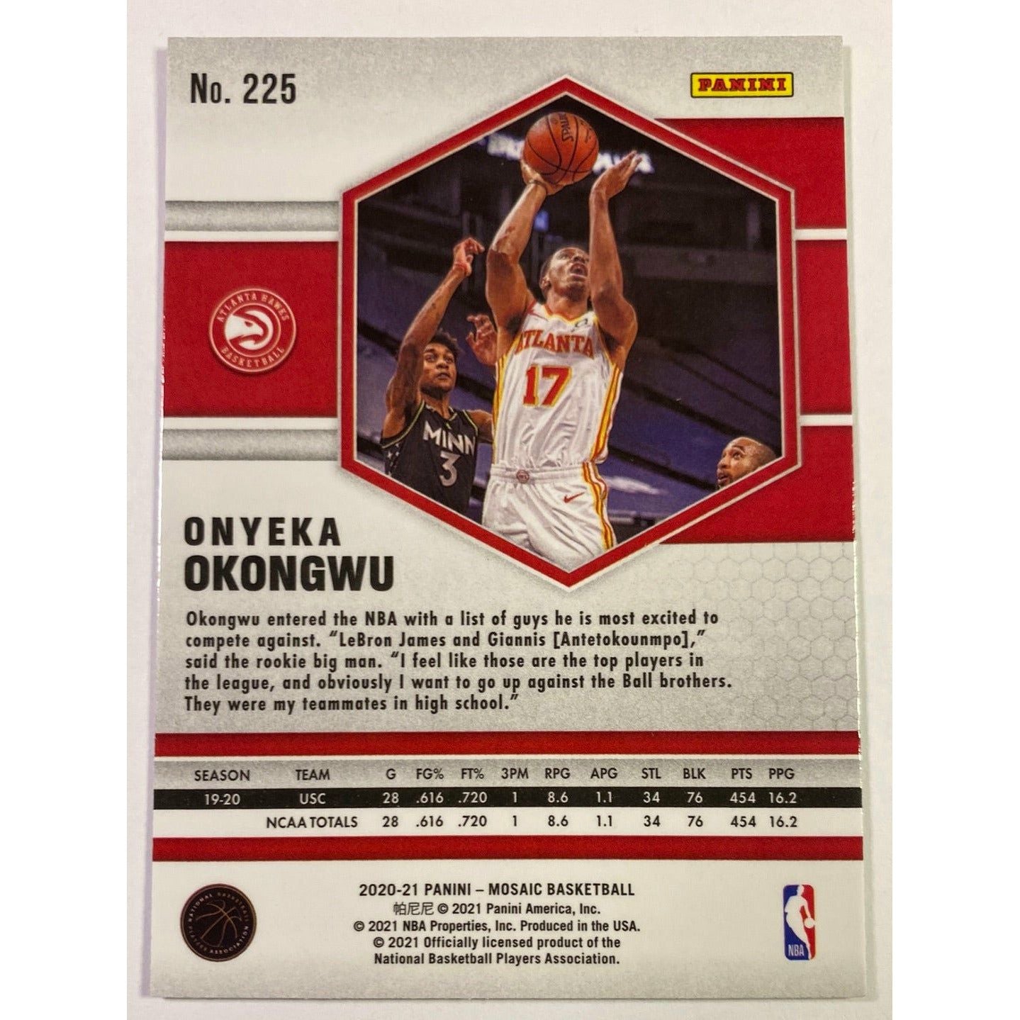 2020-21 Mosaic Onyeka Okongwu RC