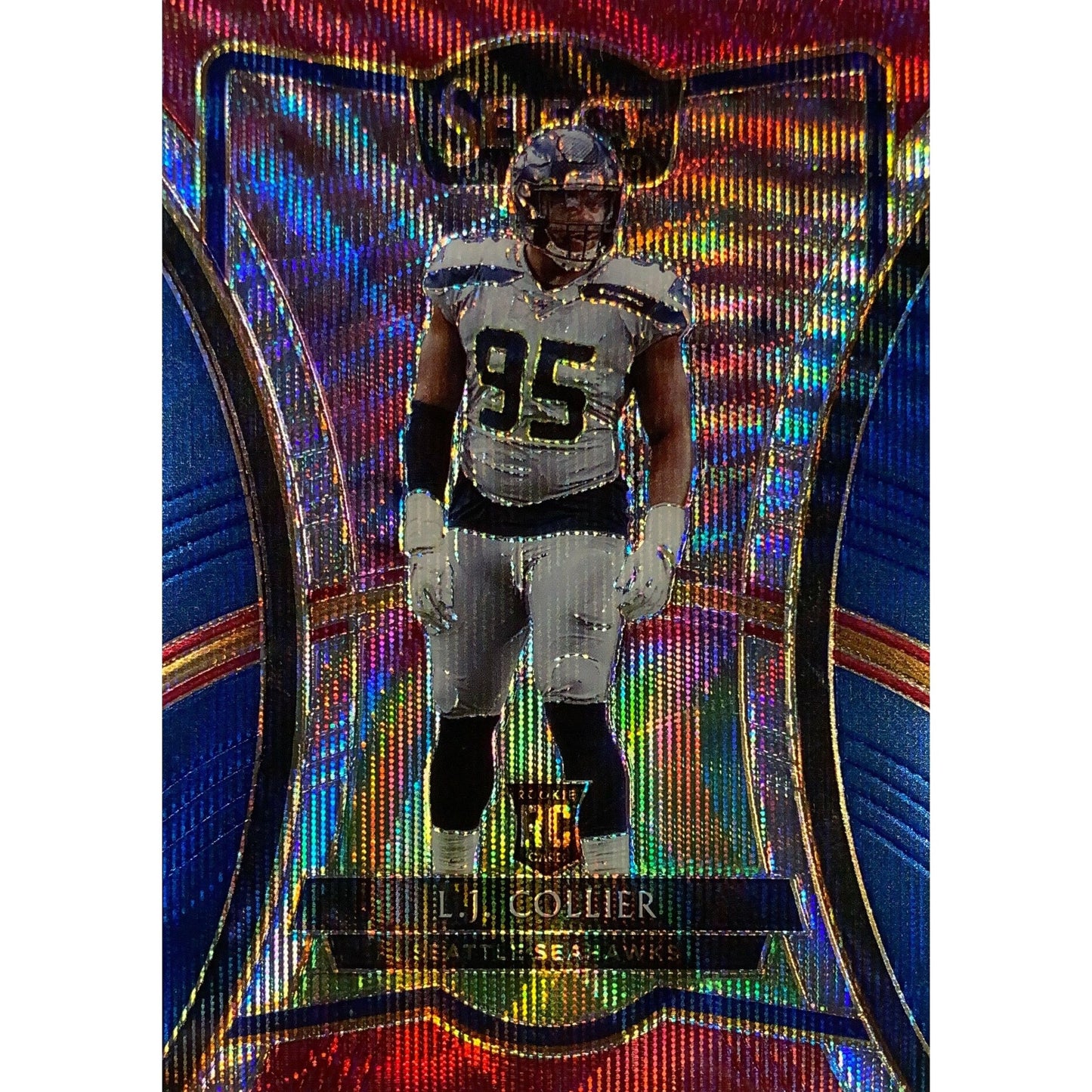 2019 Select LJ Collier Premier Level Red White Blue Wave Prizm RC /199