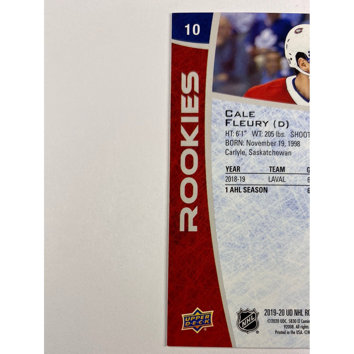 2019-20 Box Set Cale Fleury RC | Local Legends Cards & Collectibles