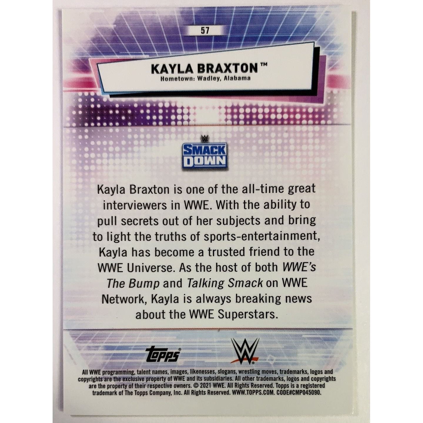 2021 Topps Chrome WWE Kayla Braxton Orange /25 | Local Legends Cards & Collectibles