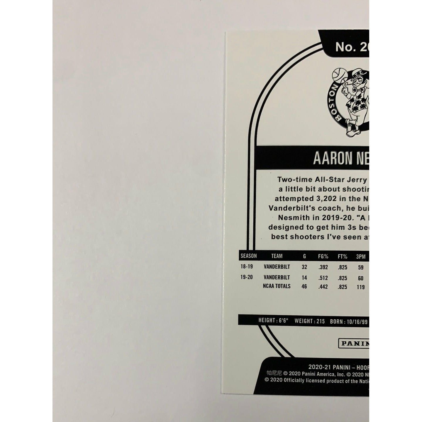 2020-21 Hoops Aaron Nesmith Rookie Card | Local Legends Cards & Collectibles