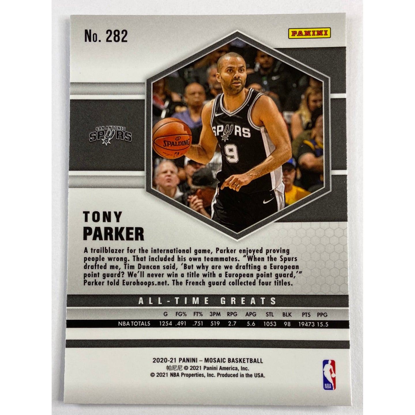 2020-21 Mosaic Tony Parker Silver Mosaic Prizm | Local Legends Cards & Collectibles