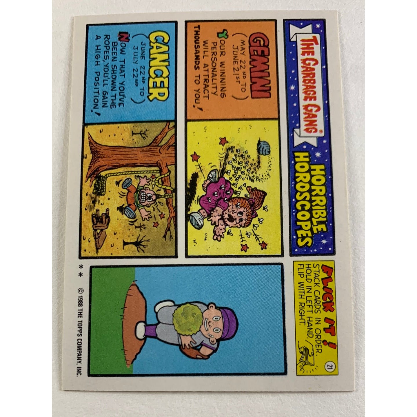 1988 Topps Garbage Pail Kids Fillin’ Dylan Die Cut