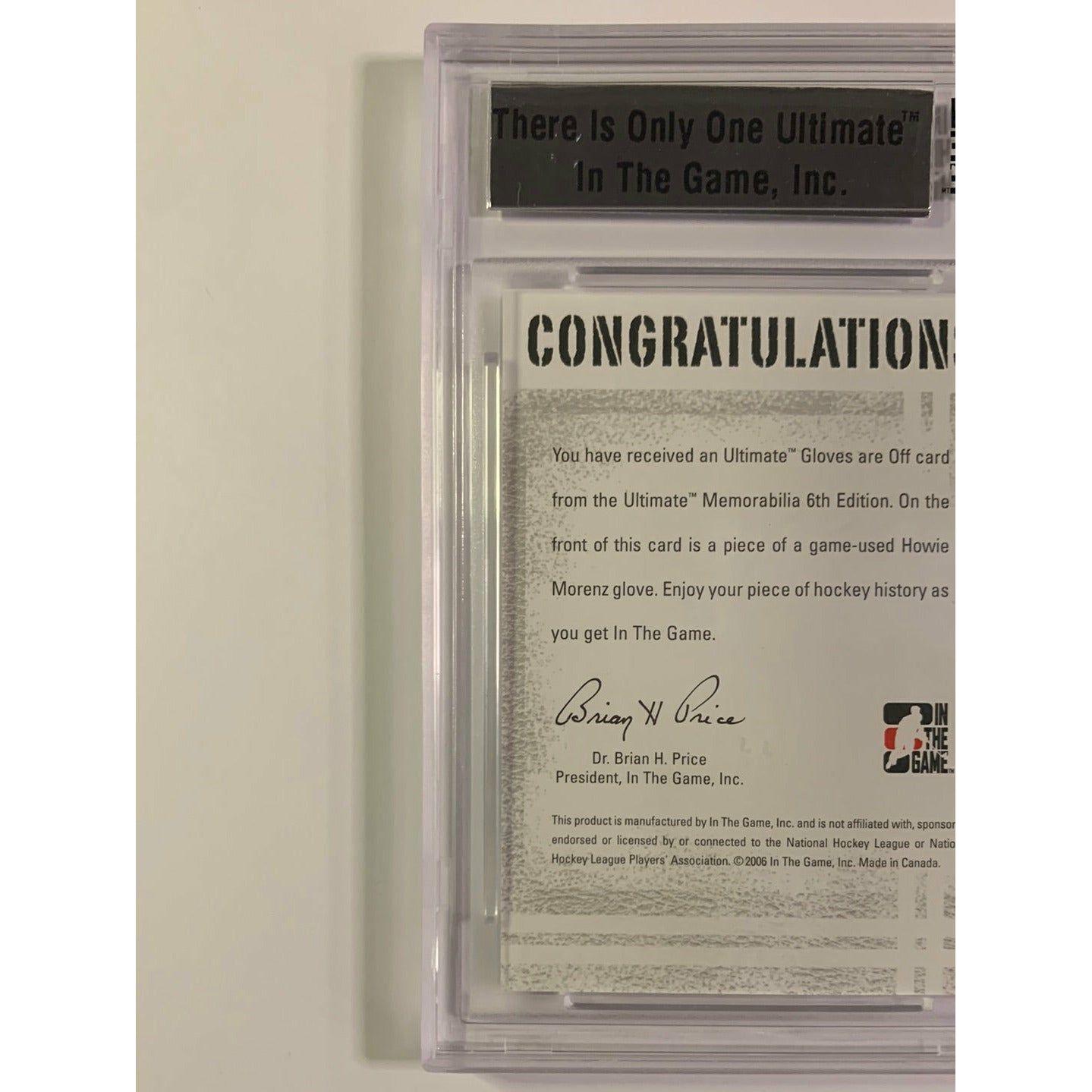 2005-06 In The Game Howie Morenz Gloves Are Off Silver /25 | Local Legends Cards & Collectibles