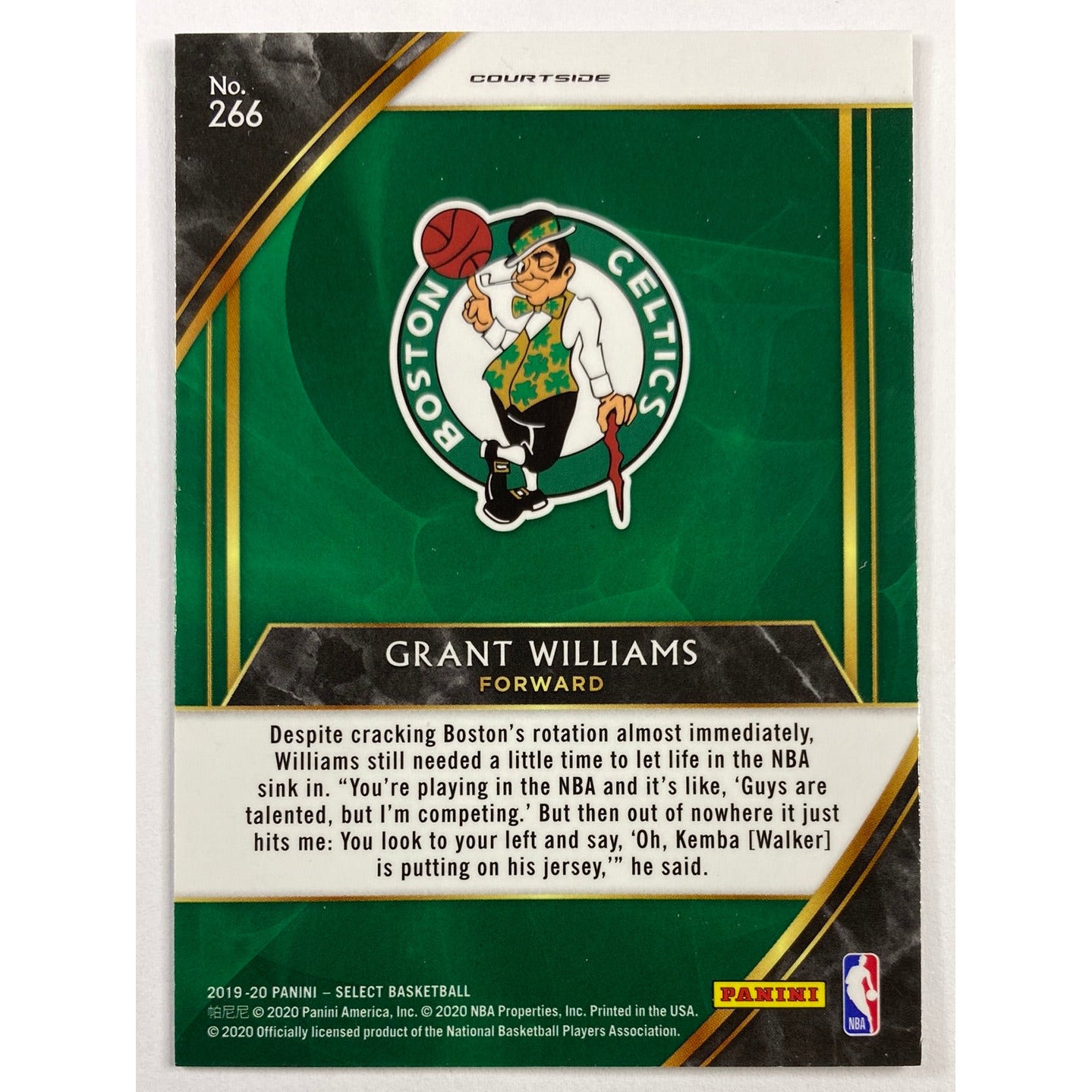 2019-20 Select Grant Williams Courtside RC | Local Legends Cards & Collectibles