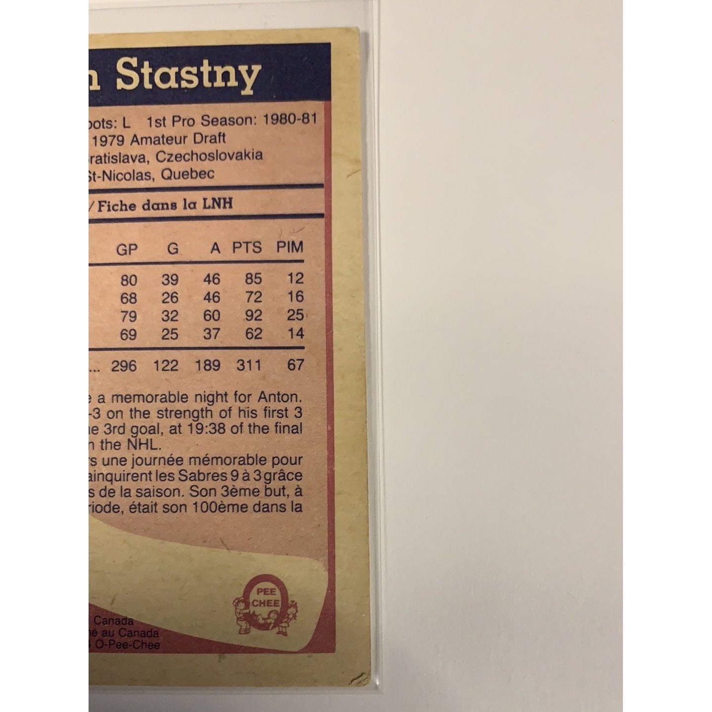 1984-85 O-Pee-Chee Anton Stastny Base #291 Local Legends Cards & Collectibles