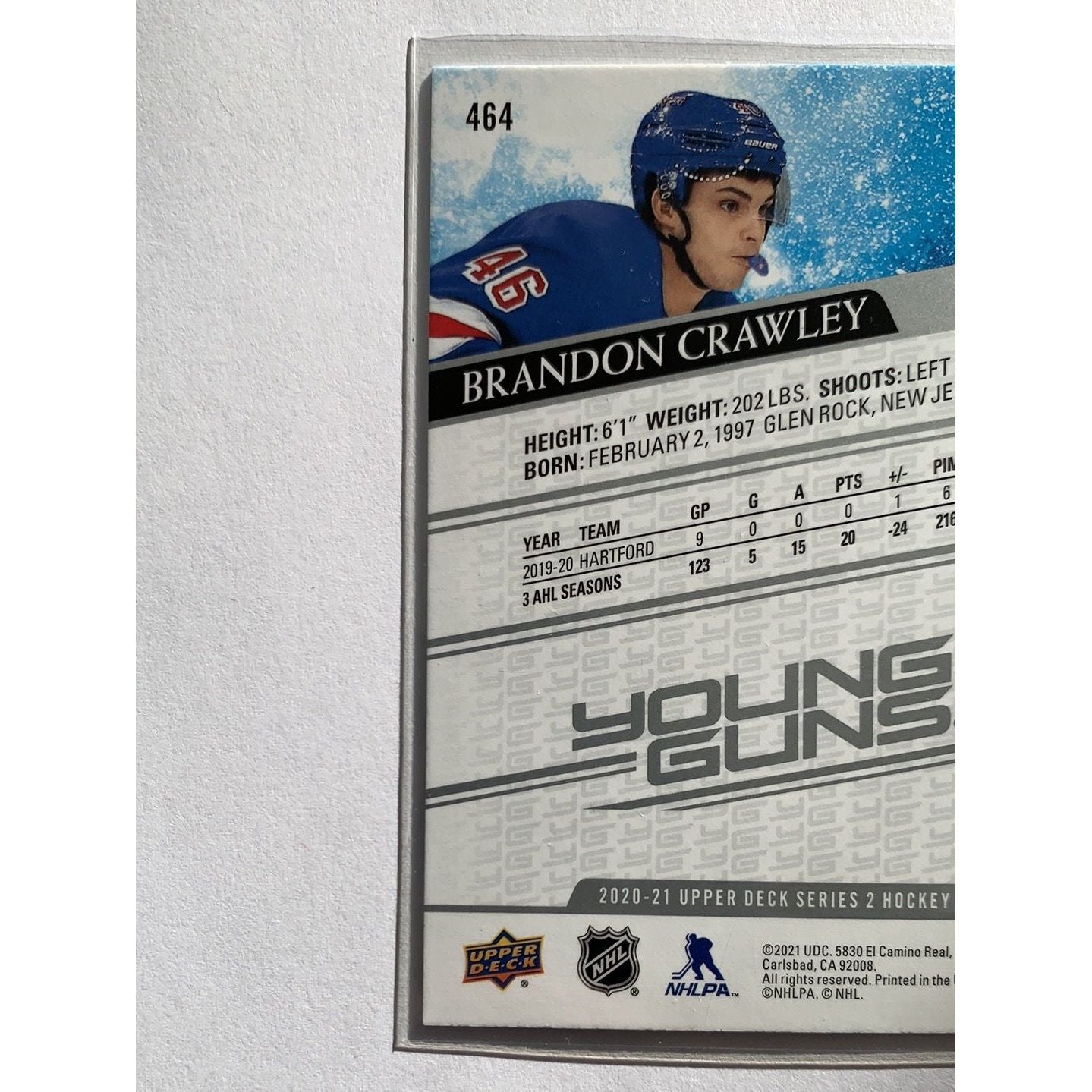 2020-21 Upper Deck Series 2 Brandon Crawley Young Guns | Local Legends Cards & Collectibles