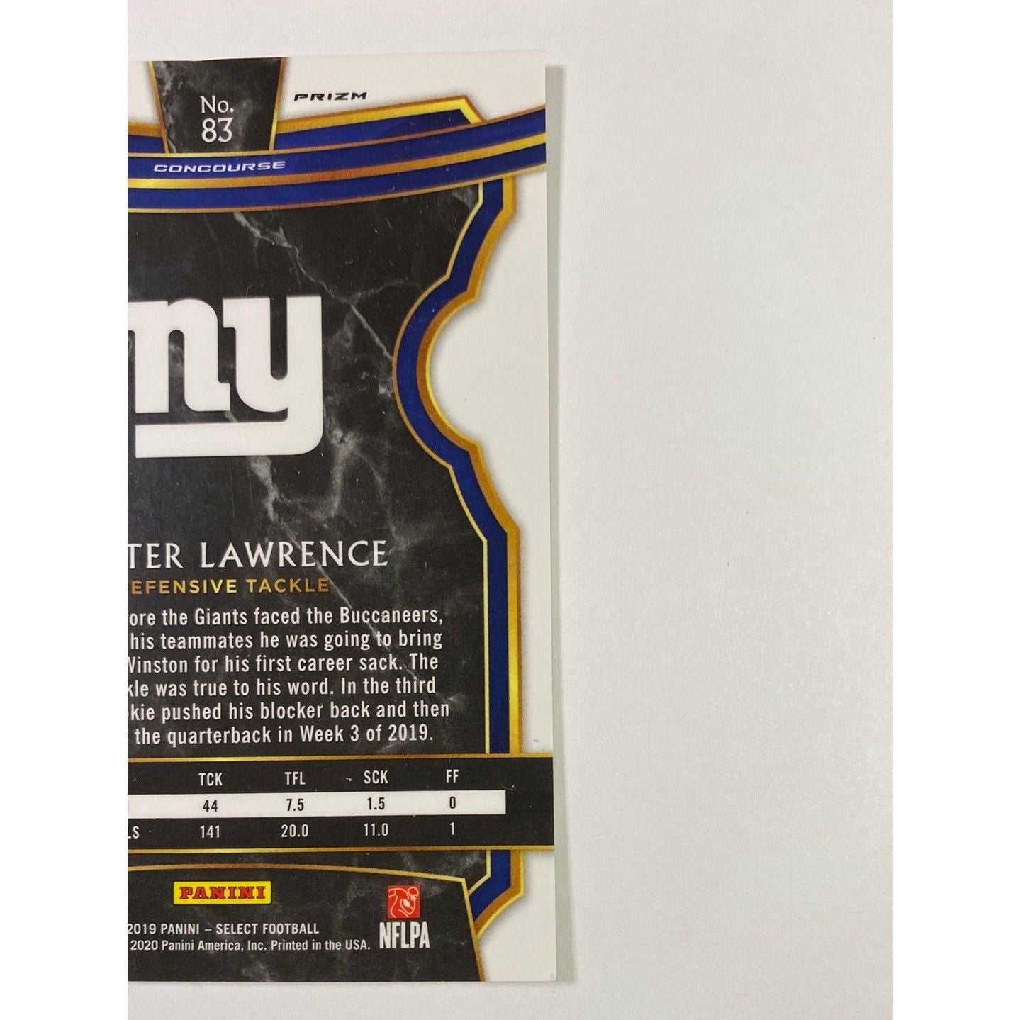 2019 Select Dexter Lawrence Ruby Prizm RC /149