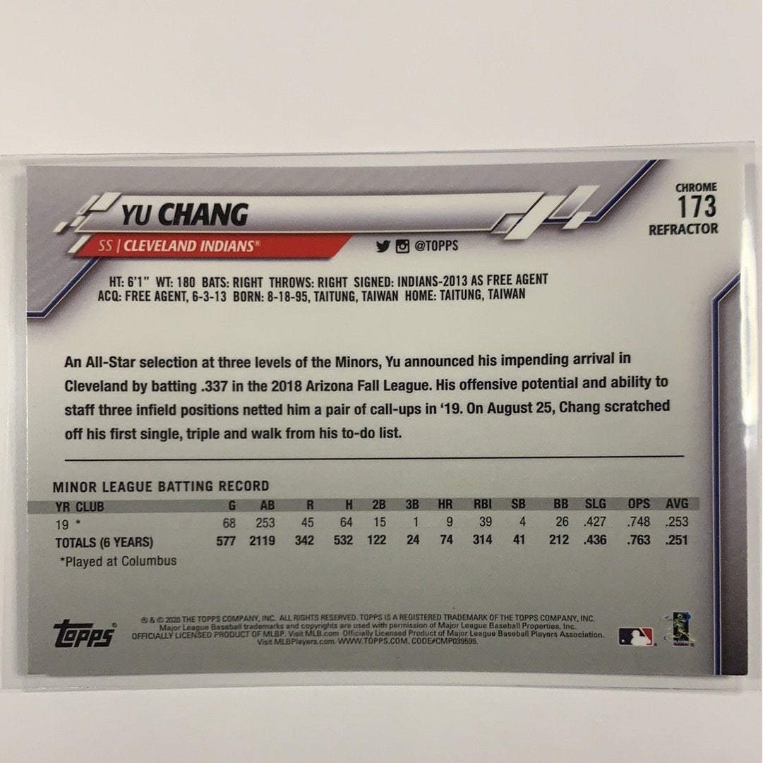 2020 Topps Chrome Yu Chang RC Refractor | Local Legends Cards & Collectibles