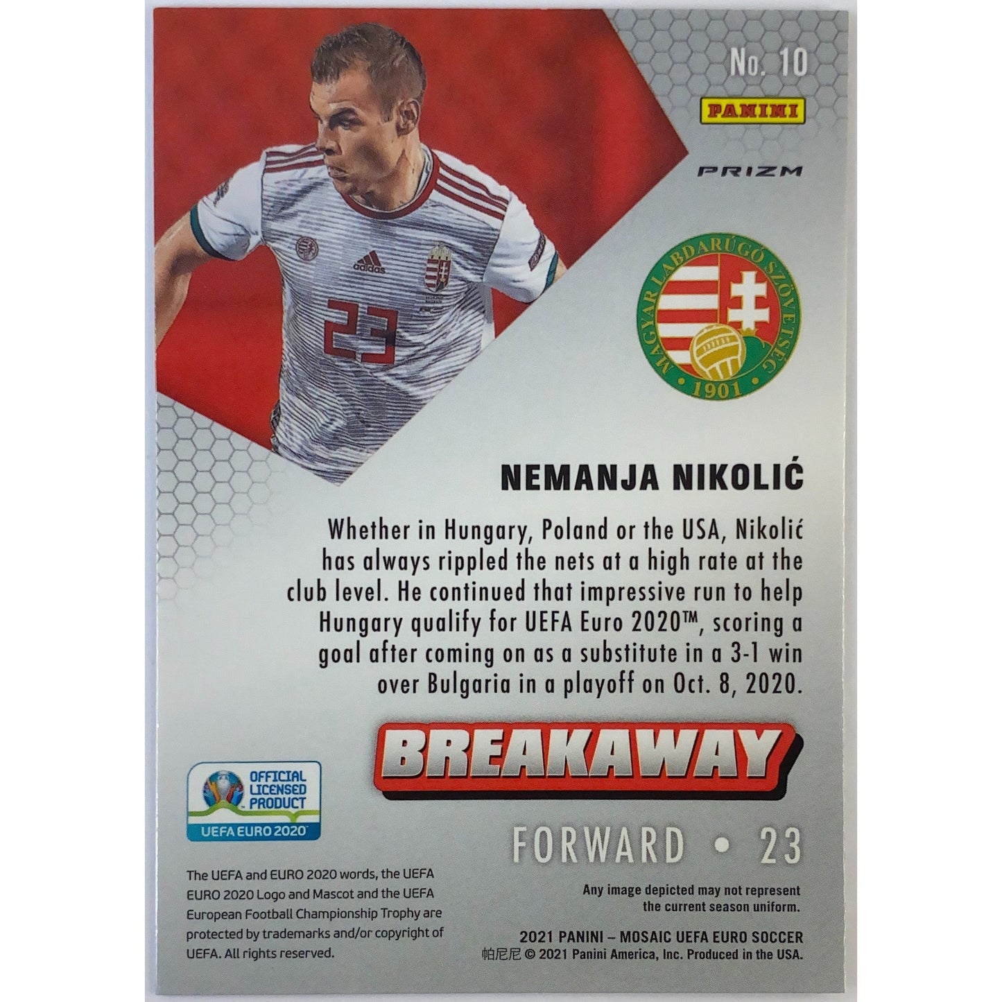 2020-21 Mosaic Nemanja Nikolic Breakaway Silver Prizm | Local Legends Cards & Collectibles