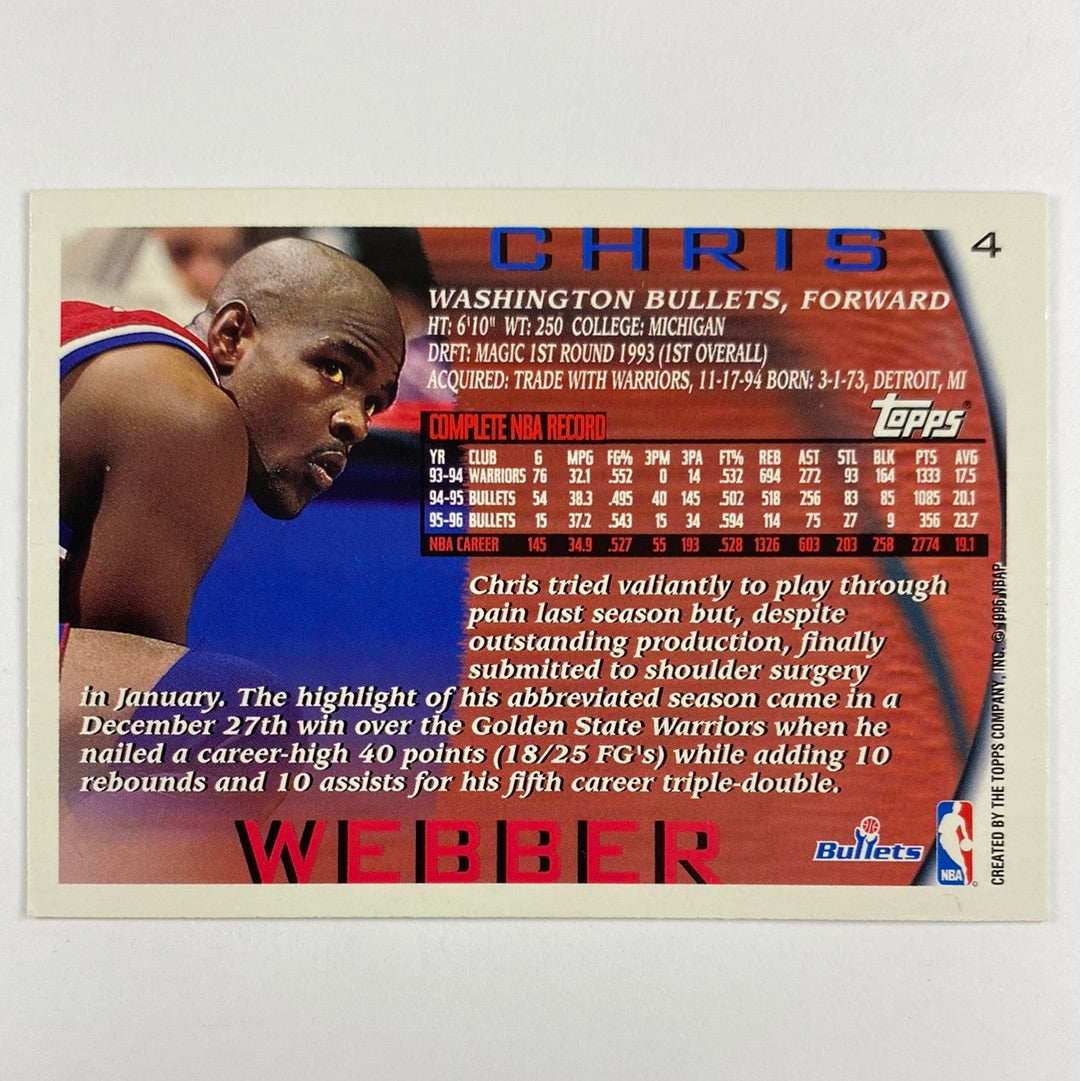 1996 Topps Chris Weber NBA 50th Anniversary