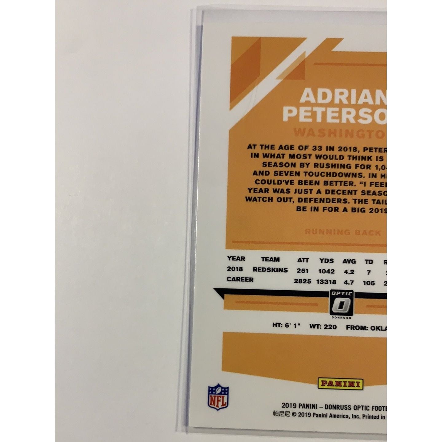 2019 Donruss Optic Adrian Peterson Base #97 Local Legends Cards & Collectibles