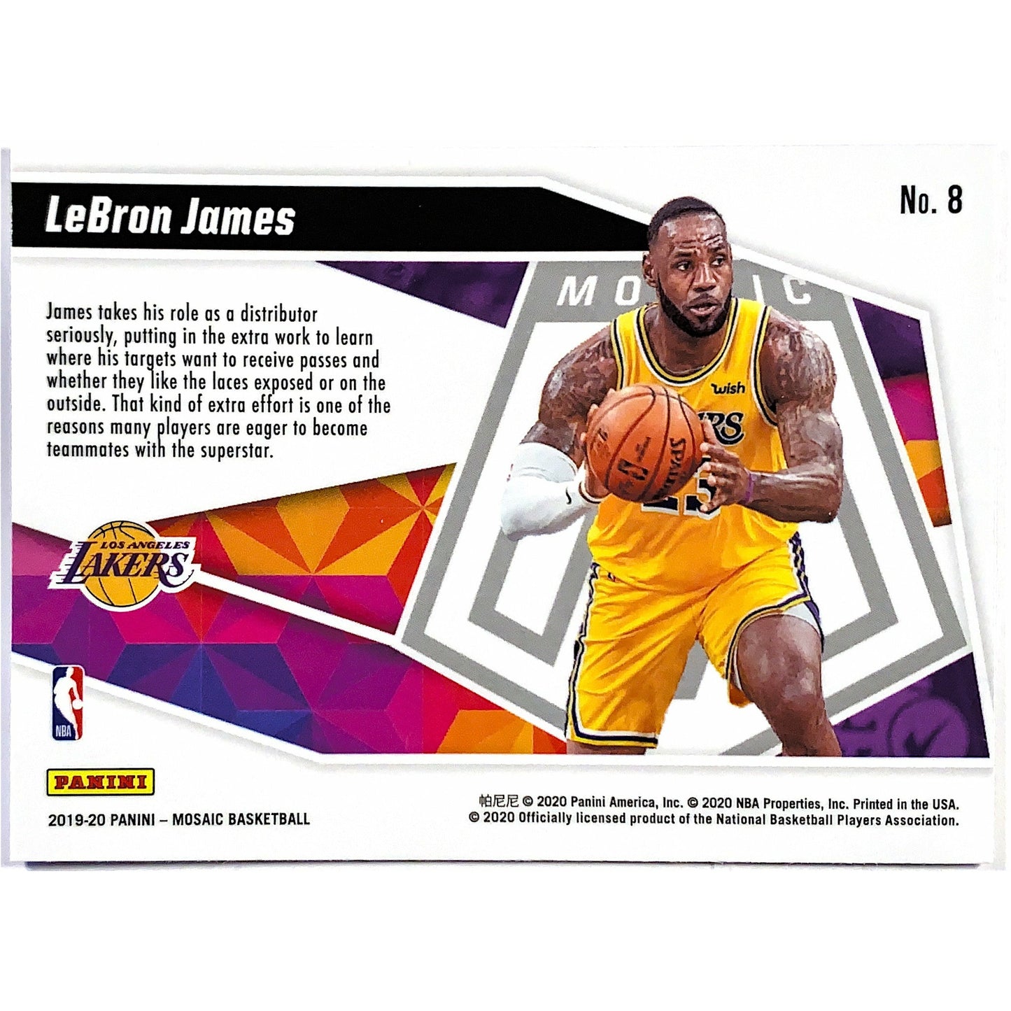 2019-20 Mosaic Lebron James Give and Go | Local Legends Cards & Collectibles