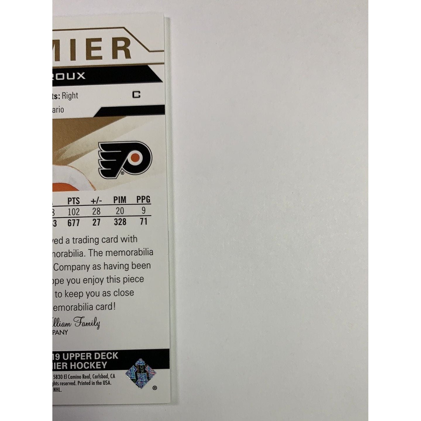 2018-19 Premier Claude Giroux Jersey Patch Local Legends Cards & Collectibles