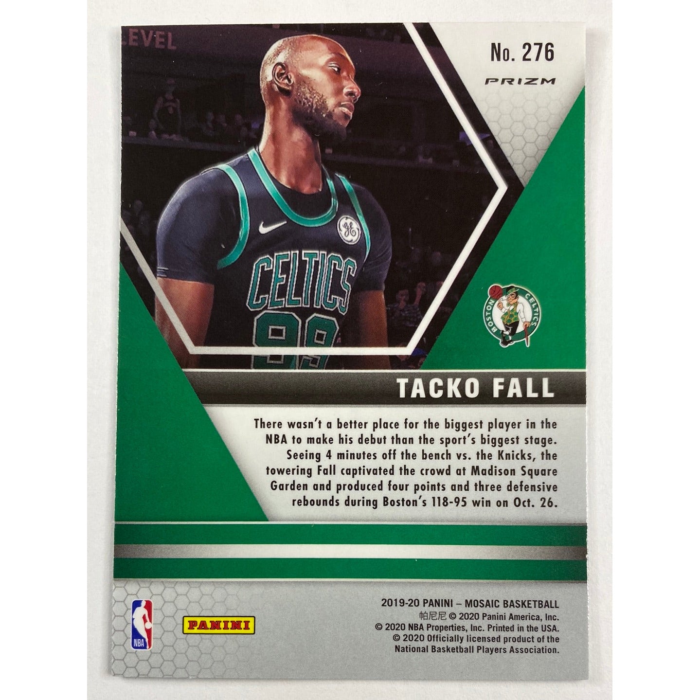 2019-20 Mosaic Tacko Fall NBA Debut Green Mosaic Prizm RC | Local Legends Cards & Collectibles