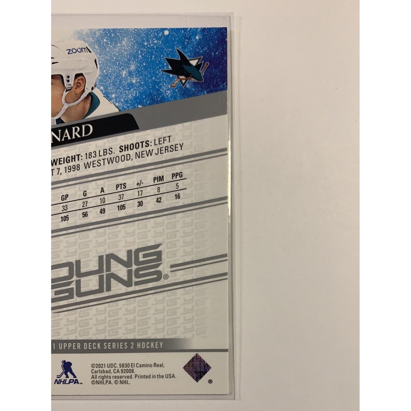 2020-21 Upper Deck Series 2 John Leonard Young Guns | Local Legends Cards & Collectibles