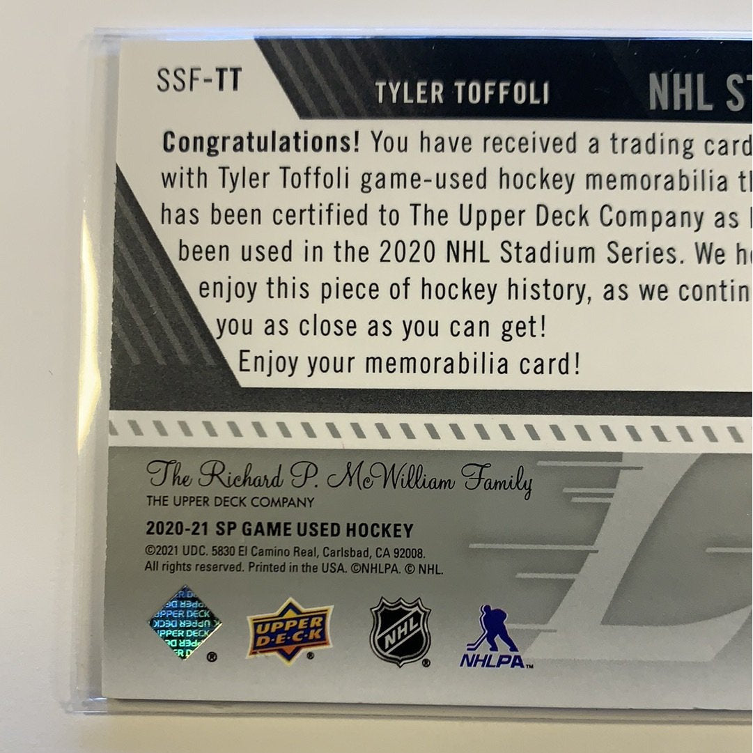2020-21 Game Used Tyler Toffoli NHL Stadium Series Fabrics | Local Legends Cards & Collectibles