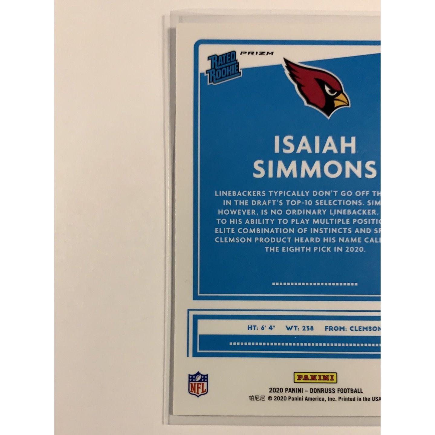 2020 Donruss Optic Isaiah Simmons Rated Rookie Prizm | Local Legends Cards & Collectibles
