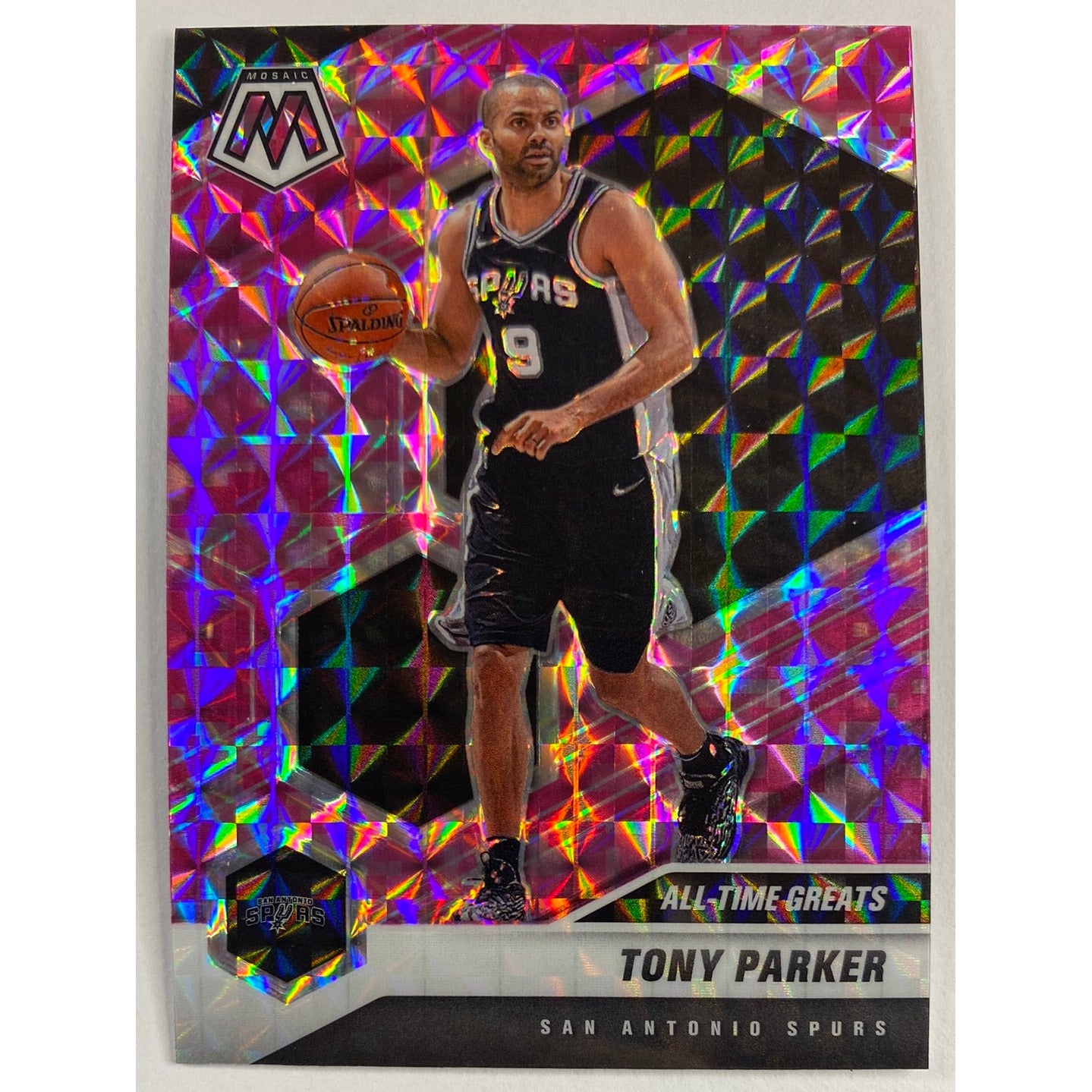 2020-21 Mosaic Tony Parker Pink Camo Prizm